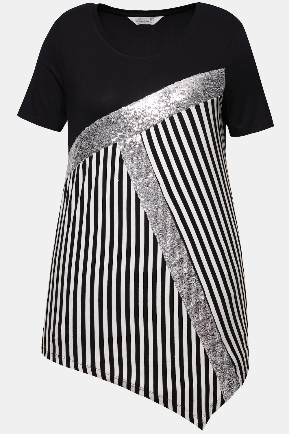 Stora storlekar T-shirt, Dam, svart, storlek: 42, Viskos, Mia Moda