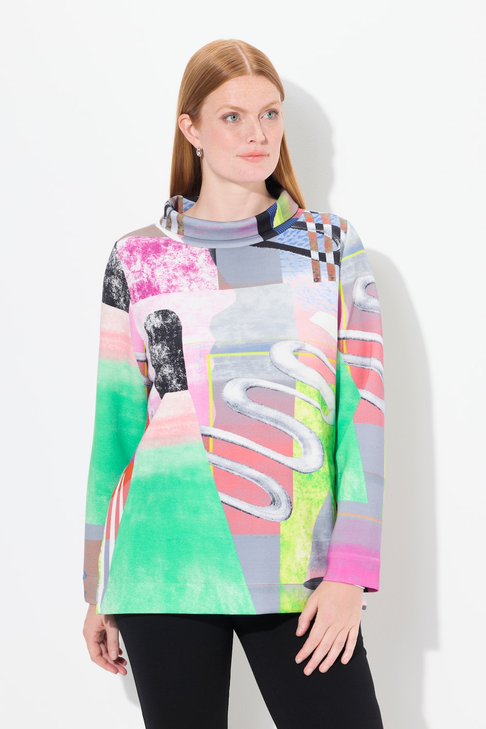 Große Größen Sweatshirt, Damen, weiß, Größe: 46/48, Synthetische Fasern/Polyester/Elasthan, Ulla Popken