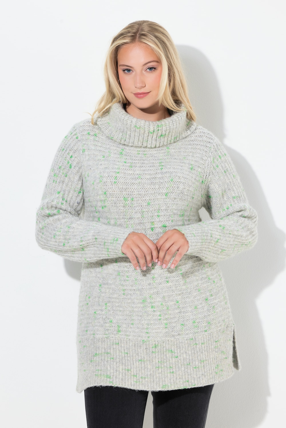Thumbnail - Große Größen Pullover, Damen, grau, Größe: 50/52, Polyester/Synthetische Fasern, Ulla Popken