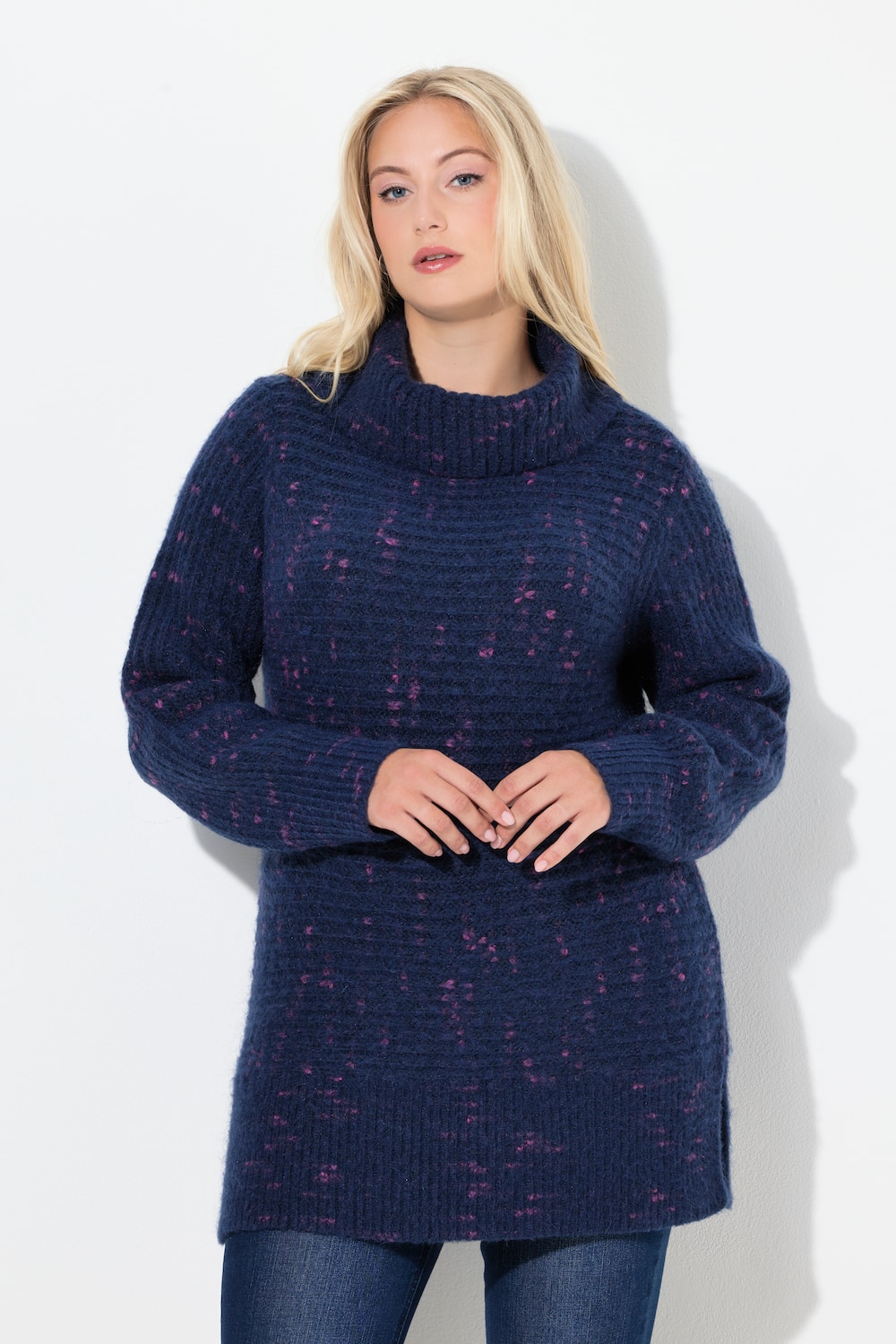 Thumbnail - Große Größen Pullover, Damen, blau, Größe: 42/44, Polyester/Synthetische Fasern, Ulla Popken