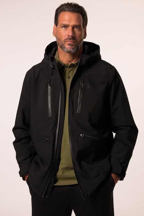 JAY-PI functional jacket, outdoor, hood, colour blocking, lots of pockets, up to 7 XL