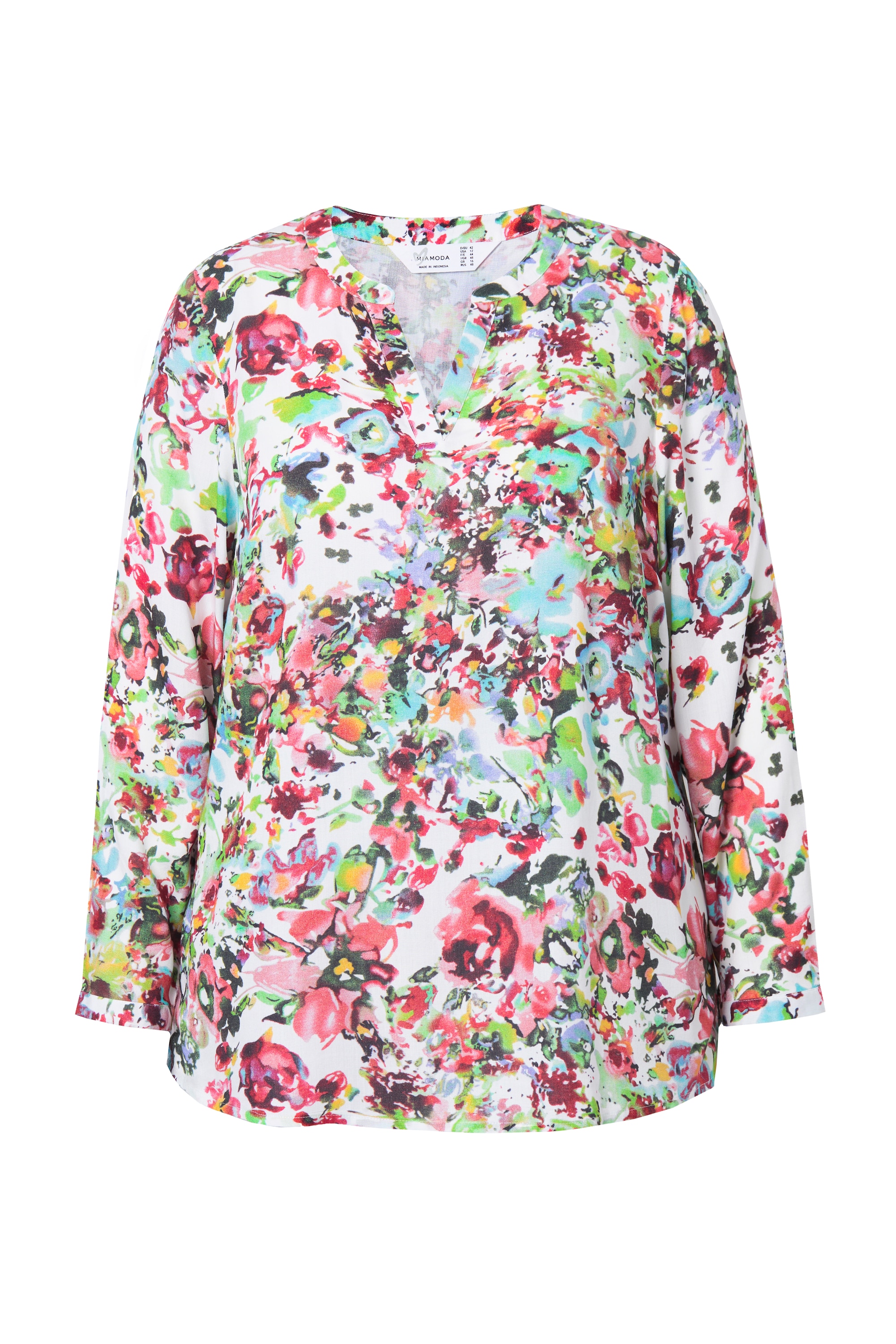 MIAMODA Damen große Größen Tunika floraler Druck Langarm 834153