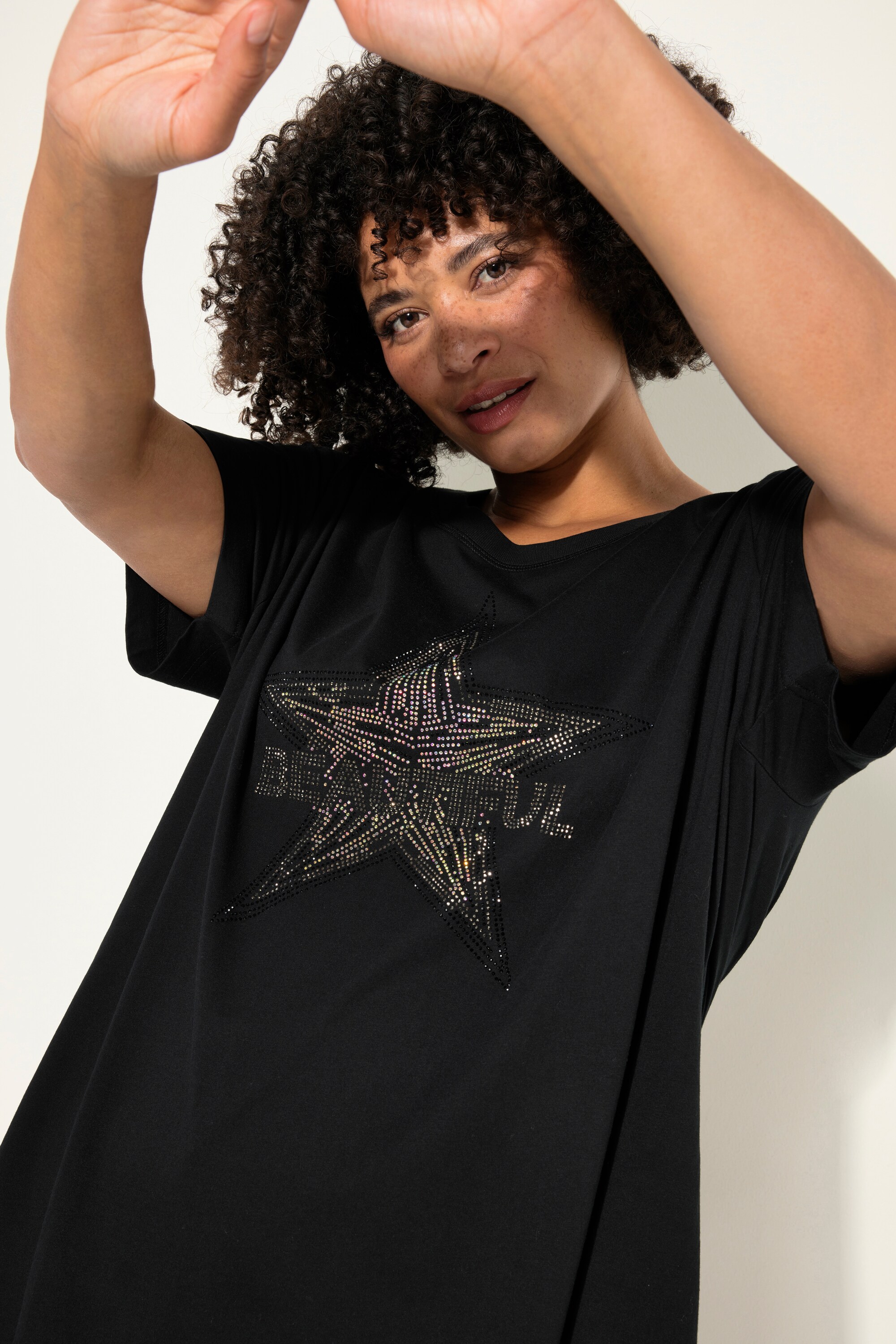 Angel of Style Damen große Größen T Shirt Ziernieten Stern Halbarm 834161