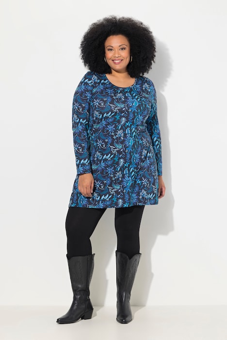 Leaf Paisley A-Line Swing Knit Tunic