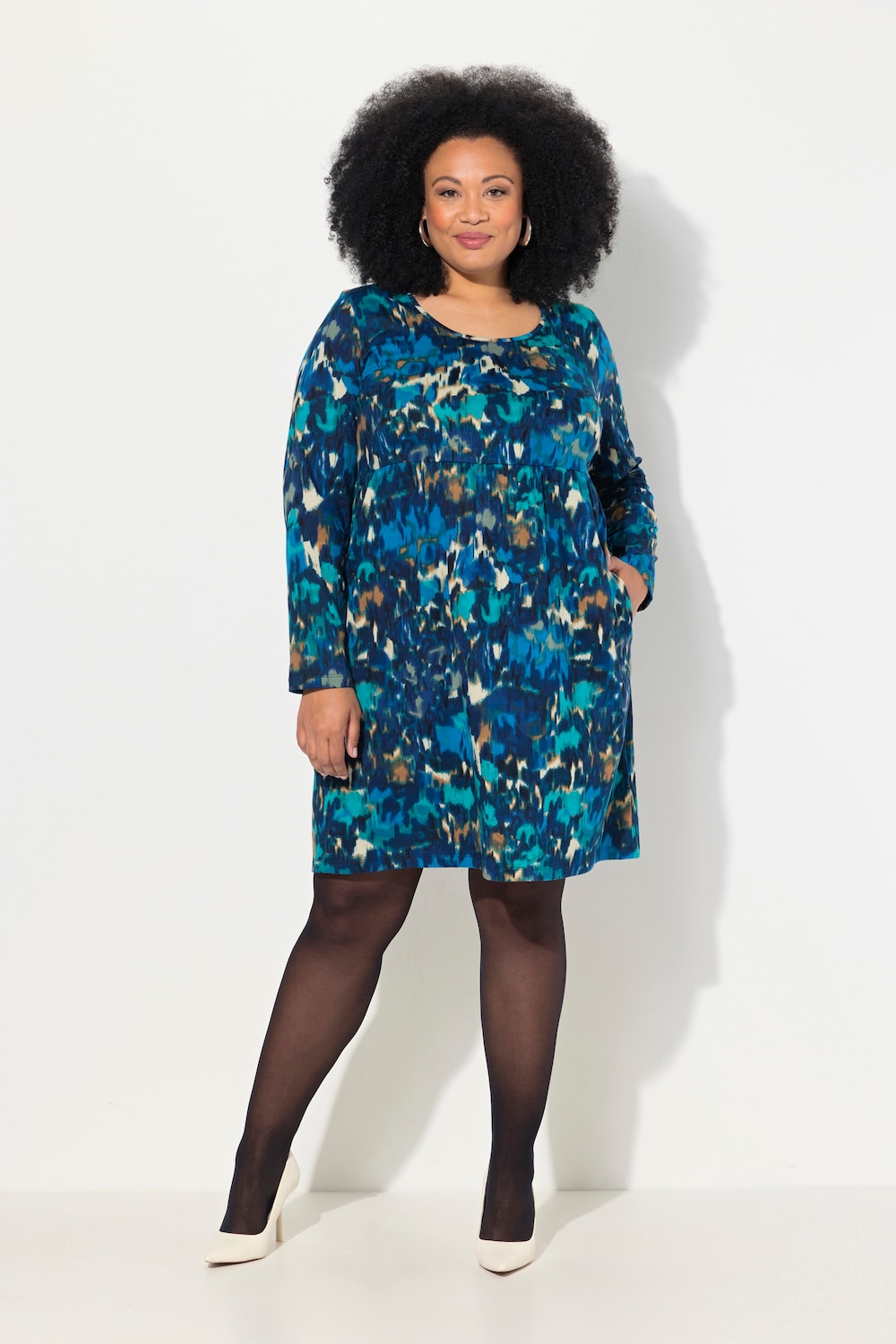 Große Größen Jerseykleid, Damen, blau, Größe: 58/60, Baumwolle, Ulla Popken
