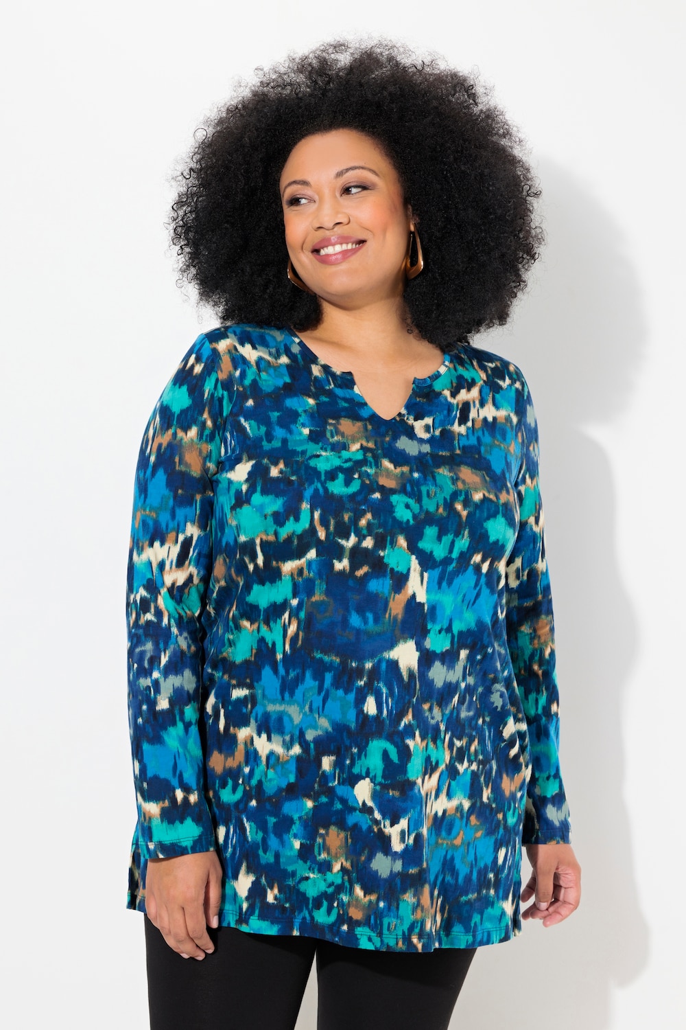 Große Größen Longshirt, Damen, blau, Größe: 58/60, Baumwolle, Ulla Popken
