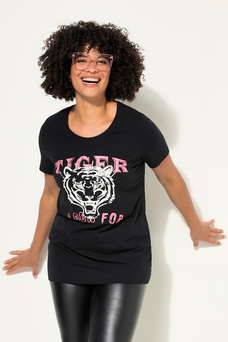 T-Shirt, Classic Fit, Tiger-Print