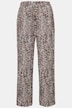 Pantalón, pernera ancha, cintura alta, plisado, leopardo