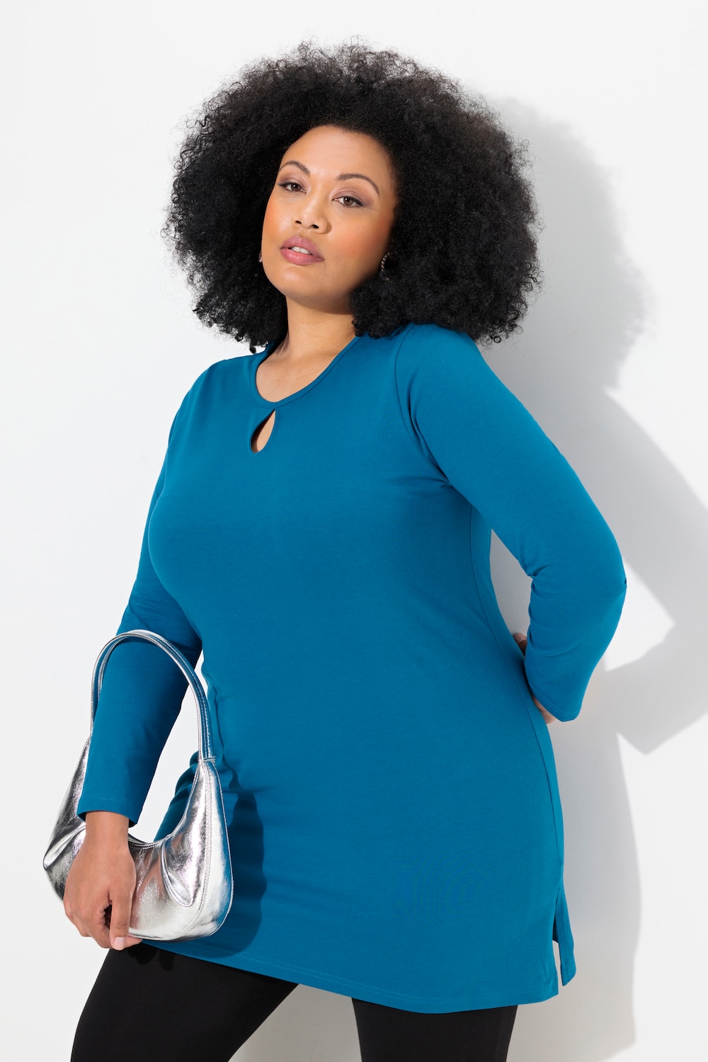 Große Größen Longshirt, Damen, blau, Größe: 46/48, Baumwolle, Ulla Popken