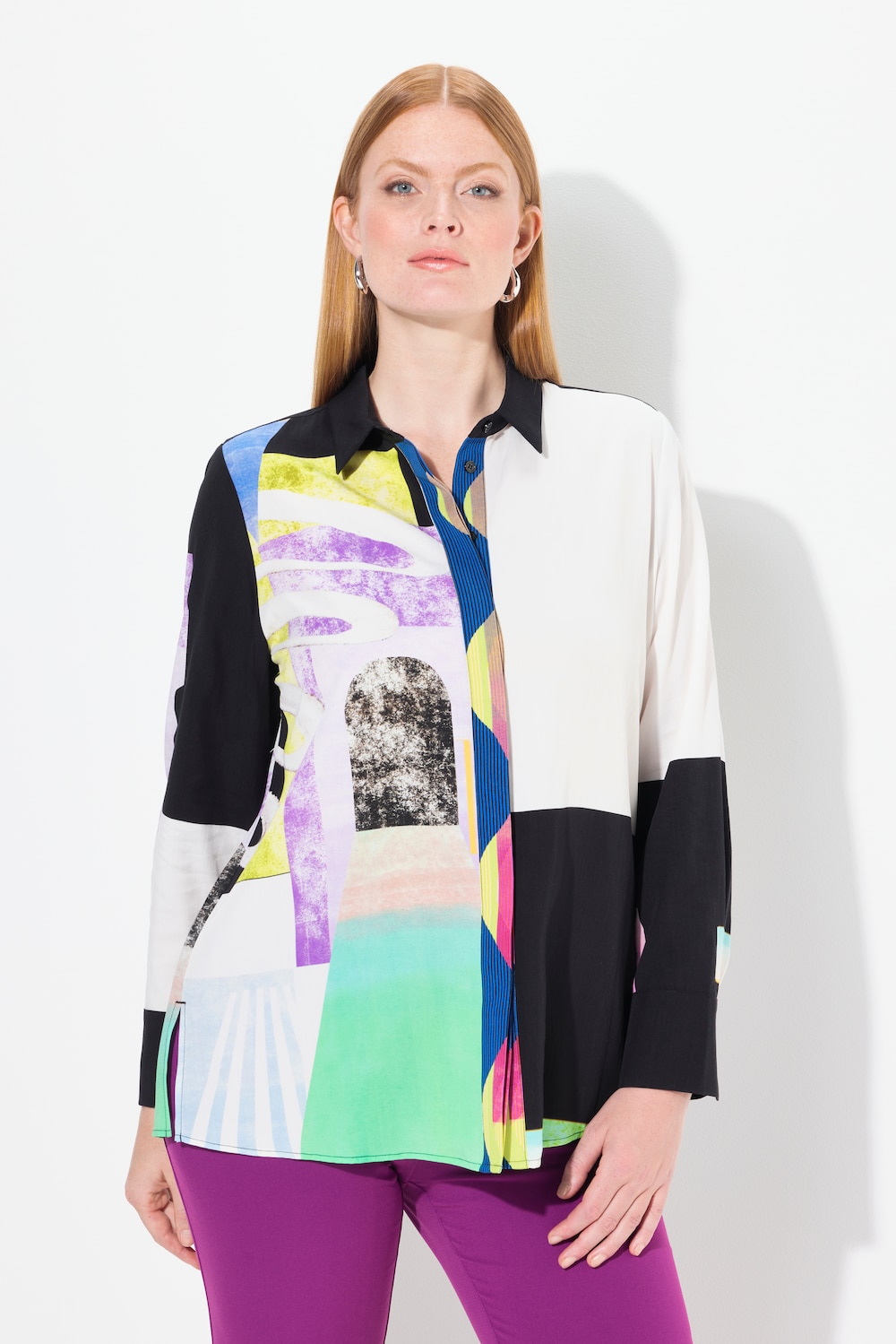 Große Größen Lyocell-Bluse, Damen, weiß, Größe: 46/48, Synthetische Fasern, Ulla Popken