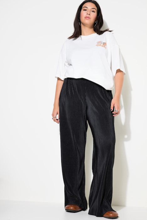 Pleated Pocket Wide Leg High Waist Pants