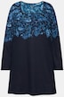 Square Neck Placement Print Long Sleeve Knit Tunic