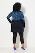 Square Neck Placement Print Long Sleeve Knit Tunic