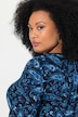 Square Neck Placement Print Long Sleeve Knit Tunic