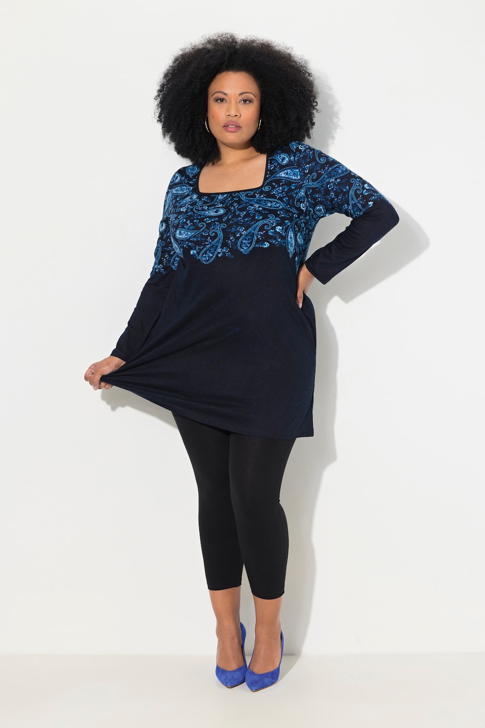 Große Größen Longshirt, Damen, blau, Größe: 58/60, Baumwolle, Ulla Popken