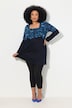 Square Neck Placement Print Long Sleeve Knit Tunic