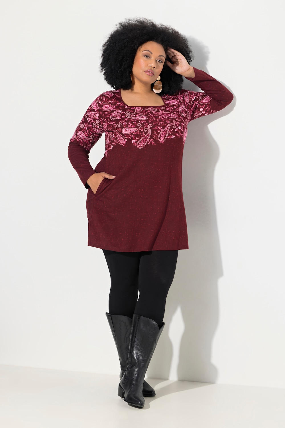 Große Größen Longshirt, Damen, lila, Größe: 50/52, Baumwolle, Ulla Popken