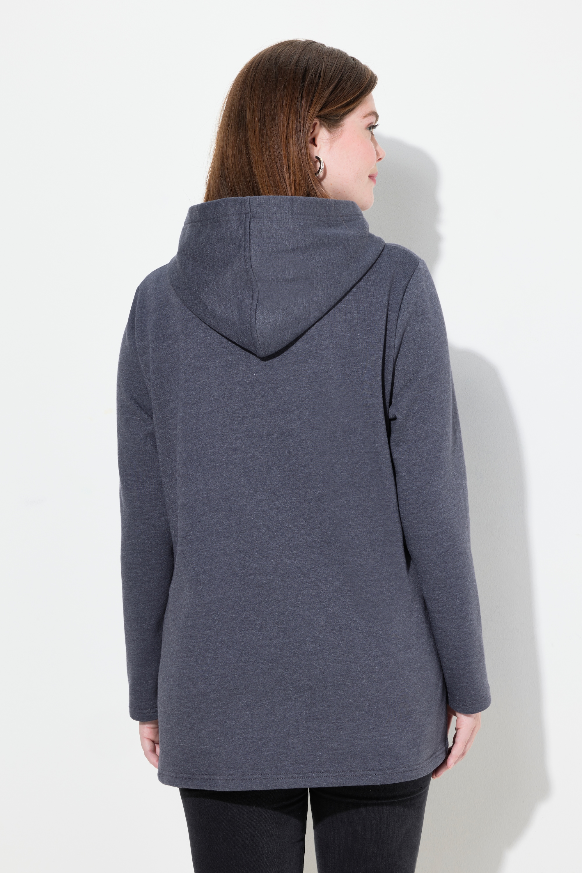 Ulla Popken Damen große Größen Sweatshirt Schriftdruck Classic Kapuze