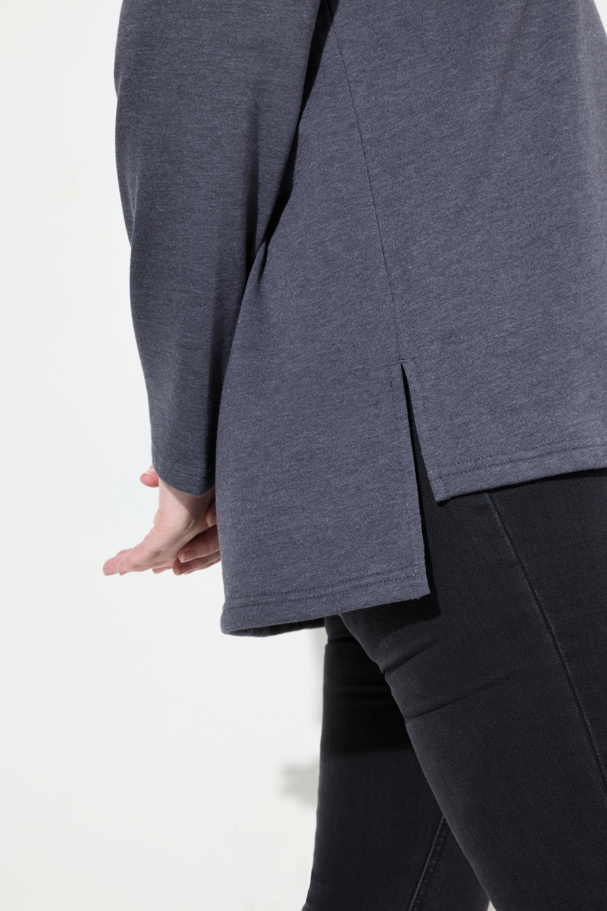 Ulla Popken Damen große Größen Sweatshirt Schriftdruck Classic Kapuze
