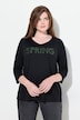 Shirt, Spring Statement, Zierfalten, V-Ausschnitt, 3/4-Arm