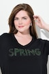 Shirt, Spring Statement, Zierfalten, V-Ausschnitt, 3/4-Arm