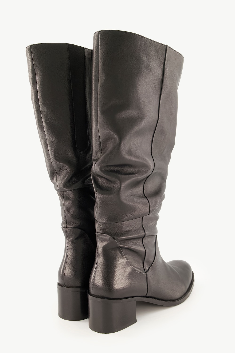 Stora storlekar Skinnboots, Dam, svart, storlek: 43, Läder/Annat, Ulla Popken