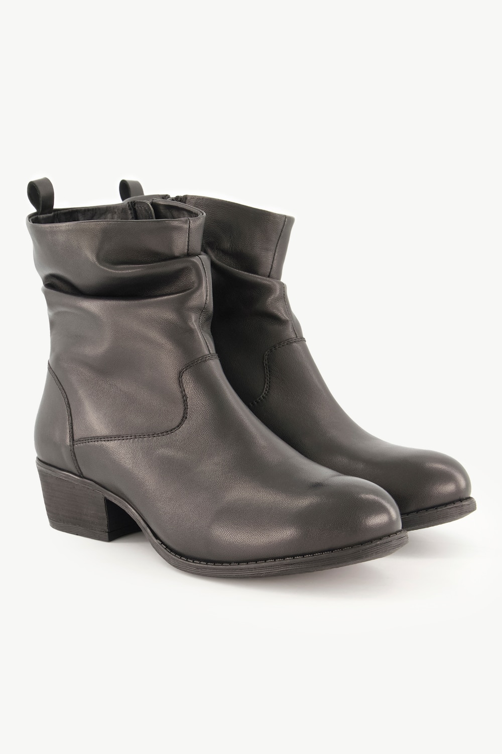 Leder-Stiefeletten, Damen, schwarz, Größe: 44, Sonstige/Leder, Ulla Popken