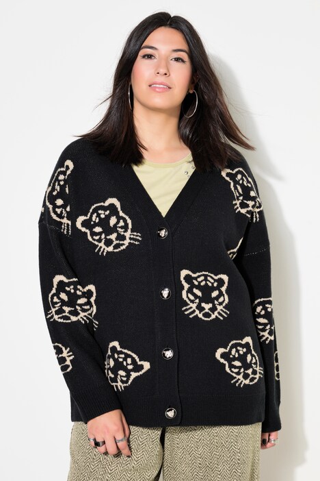 thumbnail image 2 of Women's Leopard Crystal Rhinestone Sweater Necklace – Enamel Alloy Pendant, Animal Theme, Lobster Clasp 2 of 5