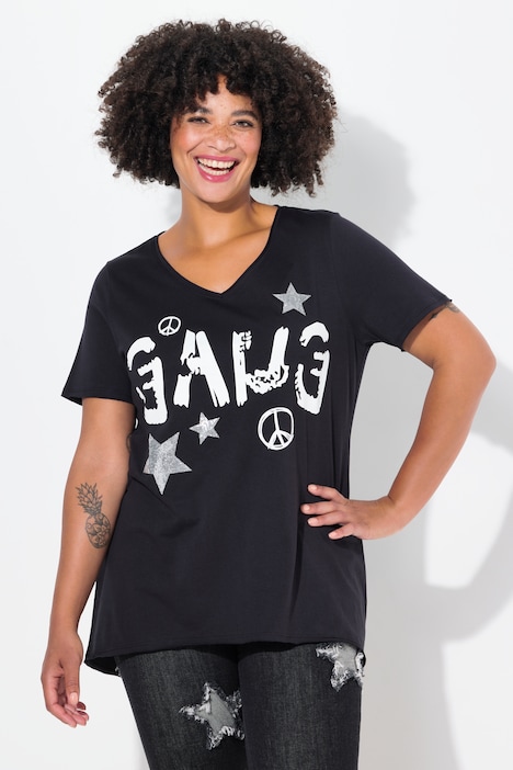 T-shirt, A-lijn, "Gang"-tekst