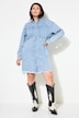 Jeanskleid, oversized, Fransensaum