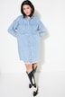 Jeanskleid, oversized, Fransensaum