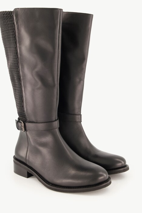 La Modeuse Stivali Da Equitazione In Similpelle Con Inserto Elastico, Zip Interna, Fibbie Dorate, Imbottiti
