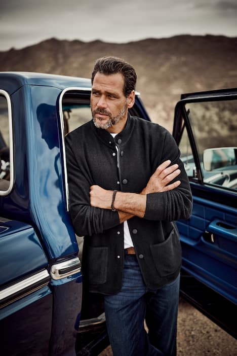 Veston en maille JP 1880, FLEXNAMIC®, col montant, boutons-pression, jusqu'au 8XL