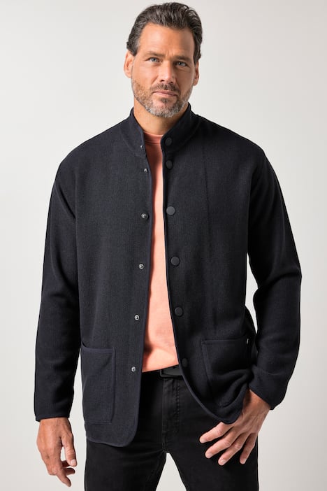 Veston en maille JP 1880, FLEXNAMIC®, col montant, boutons-pression, jusqu'au 8XL