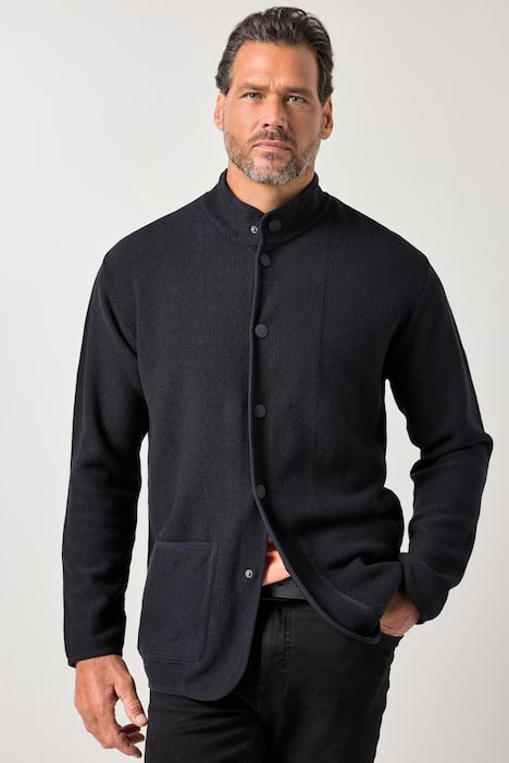 Veston en maille JP 1880, FLEXNAMIC®, col montant, boutons-pression, jusqu'au 8XL