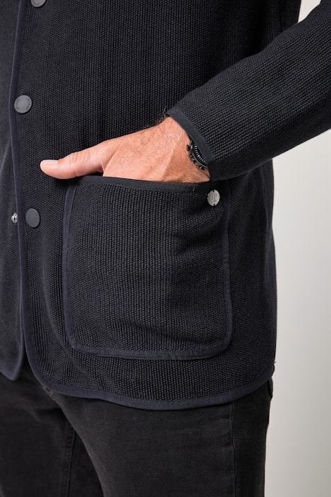 Veston en maille JP 1880, FLEXNAMIC®, col montant, boutons-pression, jusqu'au 8XL