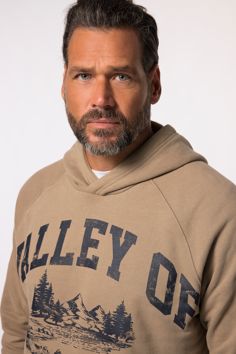 Stora storlekar Hoodie, Her, brun, storlek: XXL, Bomull, JP1880