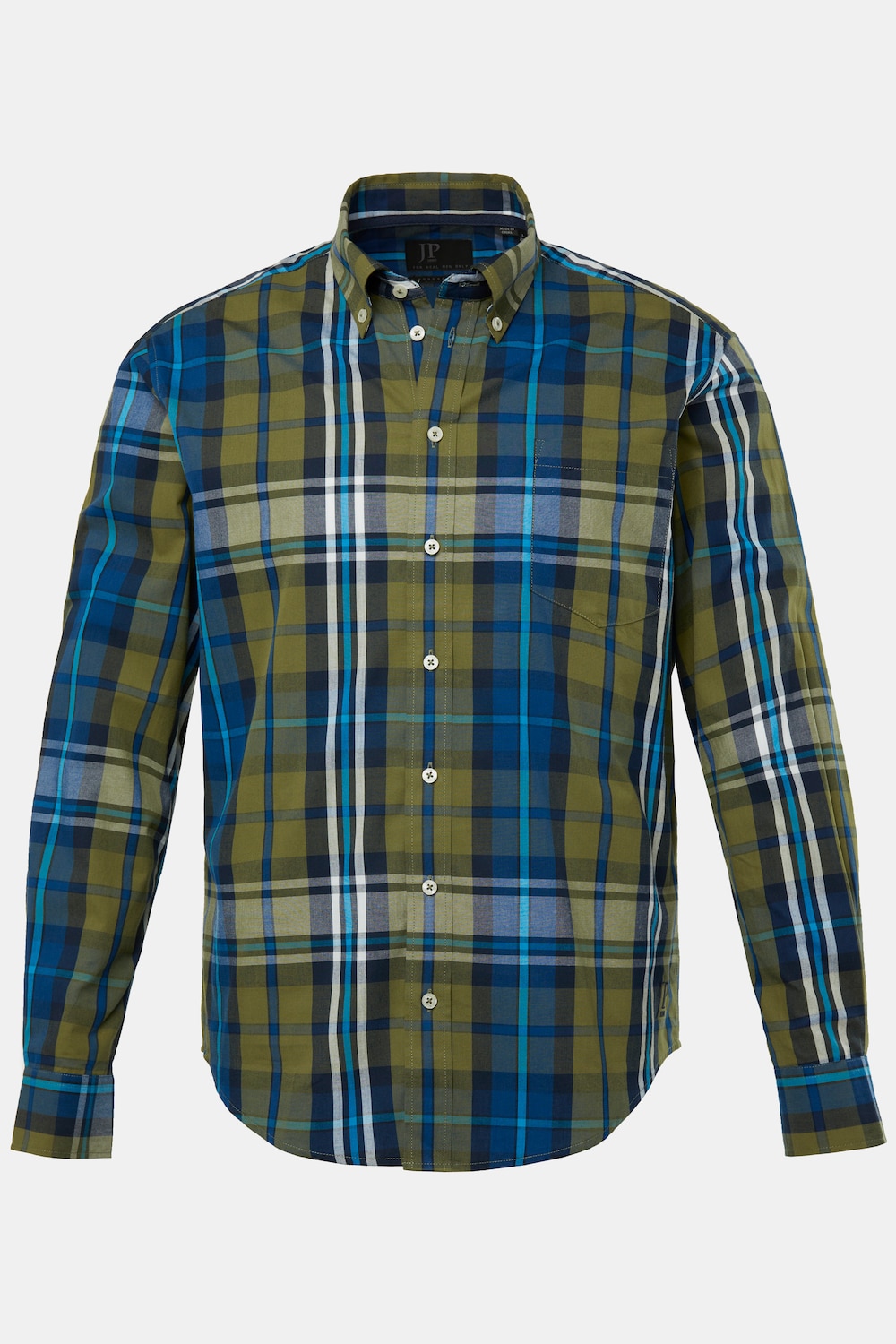 JP 1880 Karohemd, Langarm, Buttondown-Kragen, Modern Fit, bis 8 XL