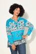 Blusa dal taglio svasato con mix di fantasie Happy e maniche lunghe