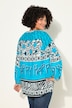 Blusa dal taglio svasato con mix di fantasie Happy e maniche lunghe