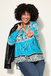 Blusa dal taglio svasato con mix di fantasie Happy e maniche lunghe