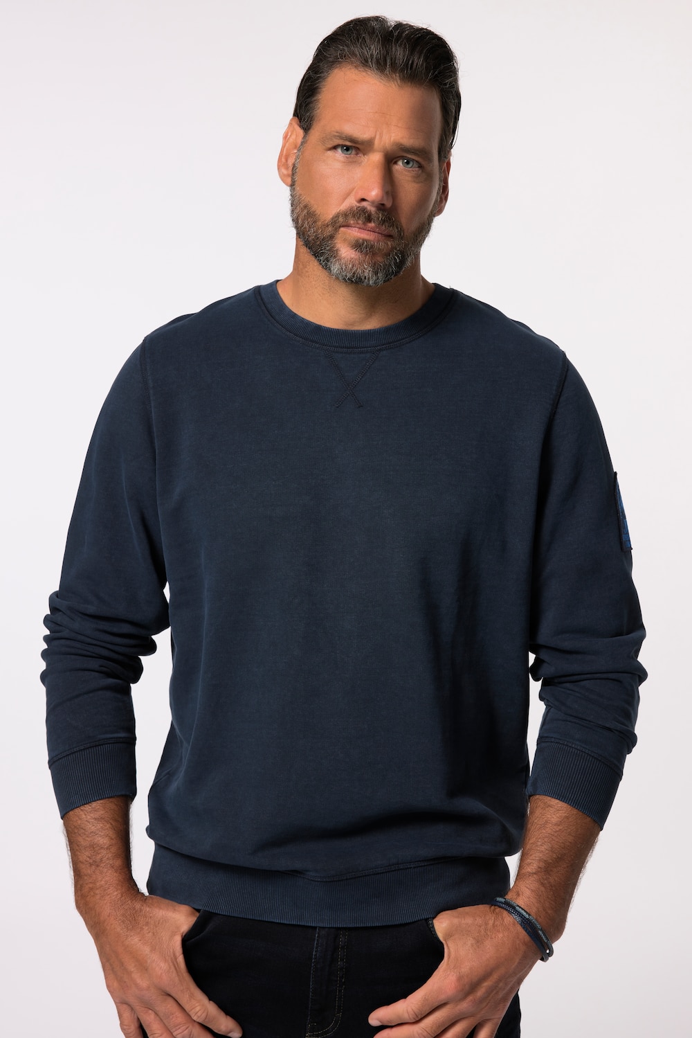 Große Größen Sweatshirt, Herren, blau, Größe: L, Baumwolle, JP1880