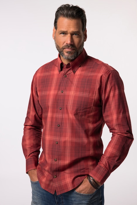 JP 1880 Karohemd, Langarm, Buttondown-Kragen, Modern Fit, bis 8 XL