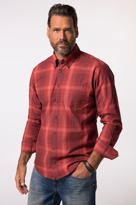 JP 1880 Karohemd, Langarm, Buttondown-Kragen, Modern Fit, bis 8 XL