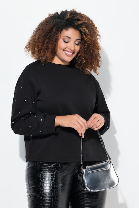 Rhinestone Sleeve Sweatshirt