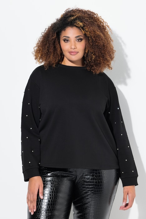 Rhinestone Sleeve Sweatshirt