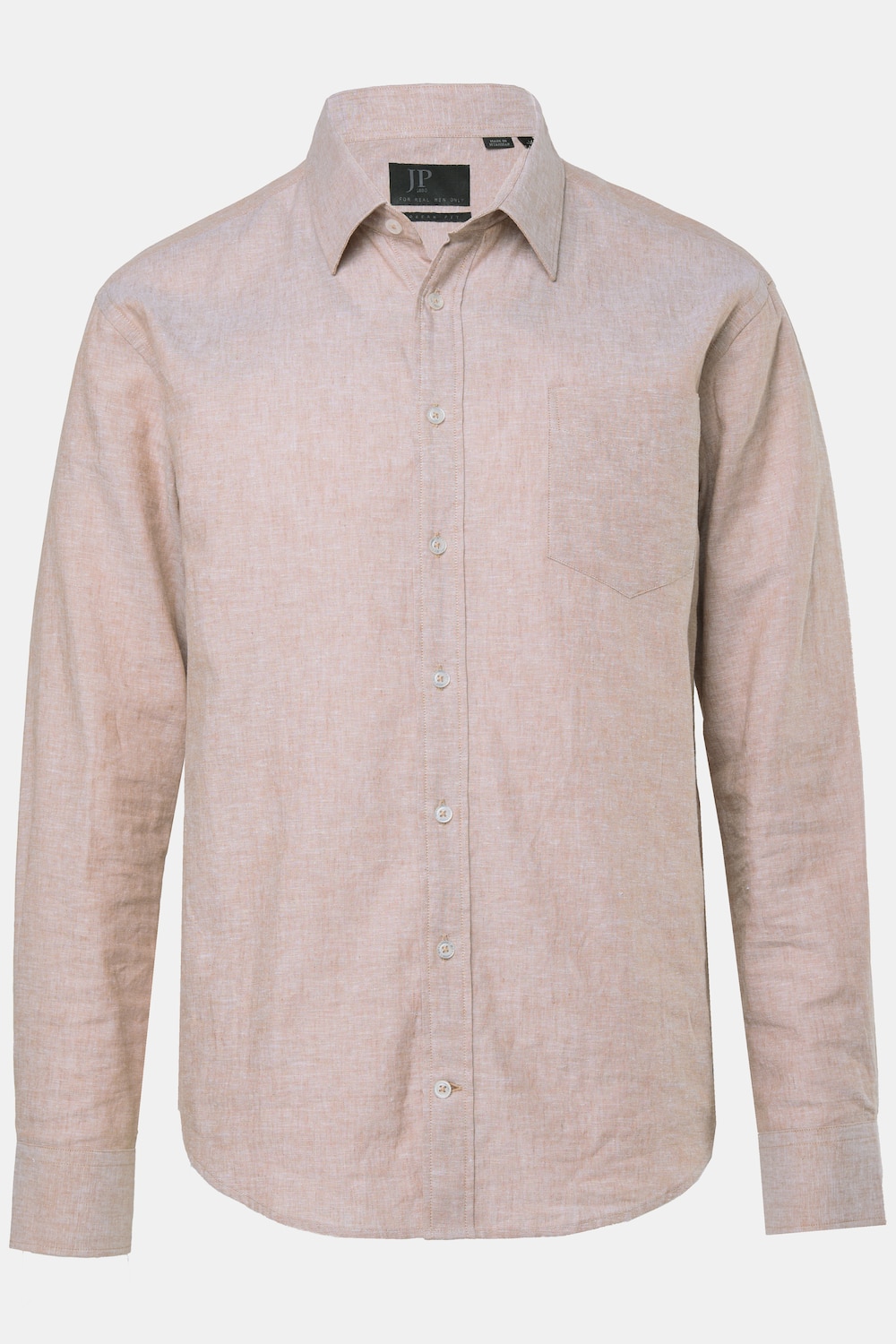 Chemise en lin mélangé JP 1880, manches longues et col Kent, coupe Modern Fit - jusqu'au 8 XL