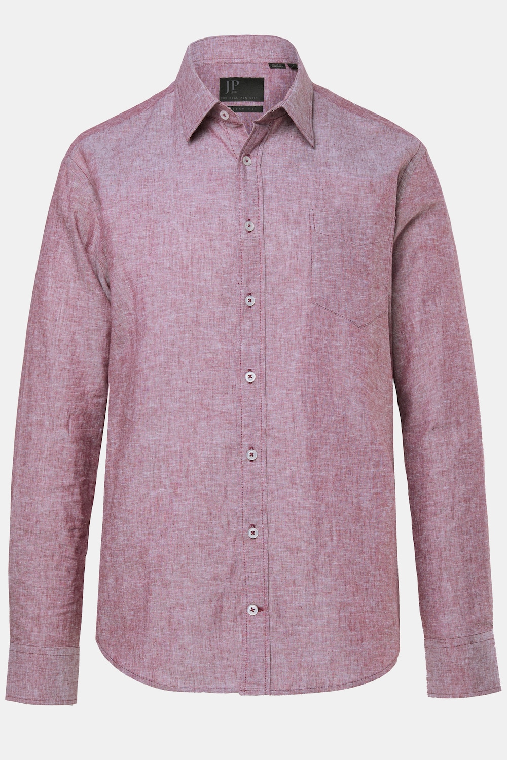 Chemise en lin mélangé JP 1880, manches longues et col Kent, coupe Modern Fit - jusqu'au 8 XL