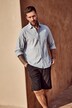 Chemise en lin mélangé JP 1880, manches longues et col Kent, coupe Modern Fit - jusqu'au 8 XL