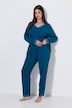 Pyjama avec dentelle et boutons, manches longues et col V